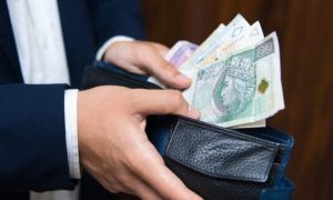 Businessman,Holds,Wallet,With,Polish,Money.,Investing,And,Business,Development